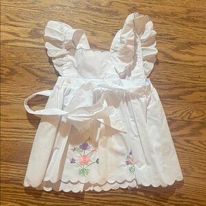 Adorable White Kids Dress with Floral Accents